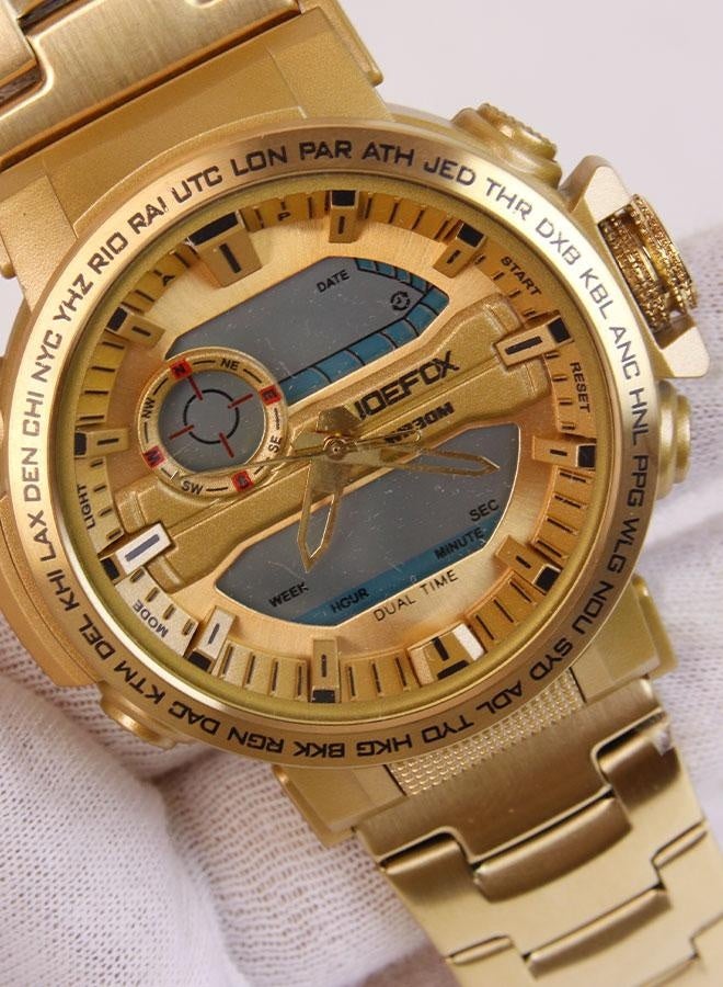 JoeFox Men’s JOEFOX Sports Analog & Digital Wristwatch – Gold - Image 4